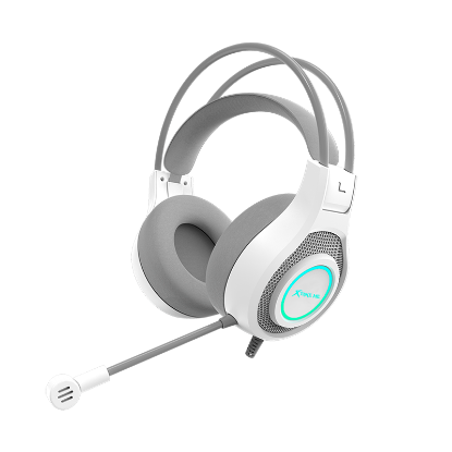 Slika Slušalice Xrike GH515W gejmerske sa mikrofonom i 7 boja pozadinskog osvetljenja za PS4/PS5/Xbox One/PC/telefon bele