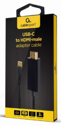 Slika A-CM-HDMIM-01 Gembird USB-C male to HDMI-male adapter, 4K 30Hz, 2 m, black